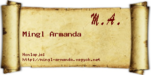 Mingl Armanda névjegykártya
